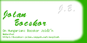 jolan bocskor business card